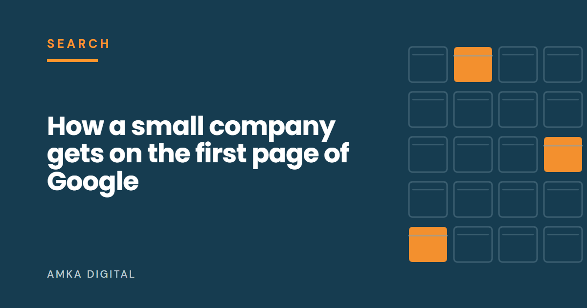 Article cover: How a small company gets on the first page of Google
