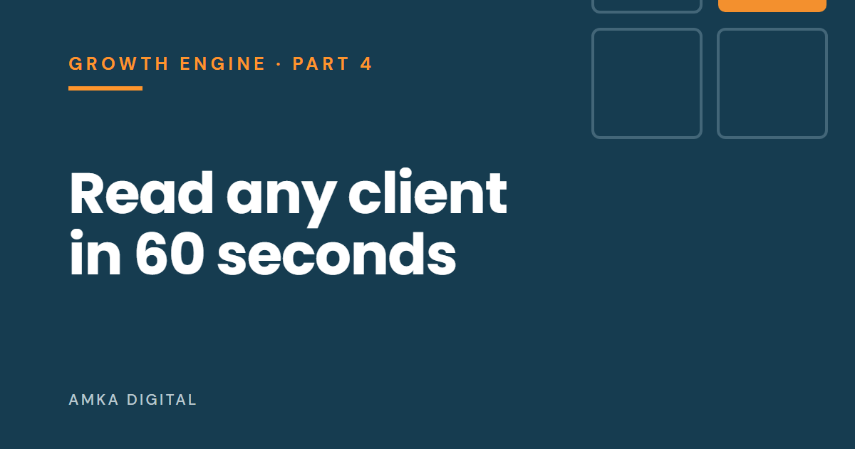 Article cover: Read any client in 60 seconds.