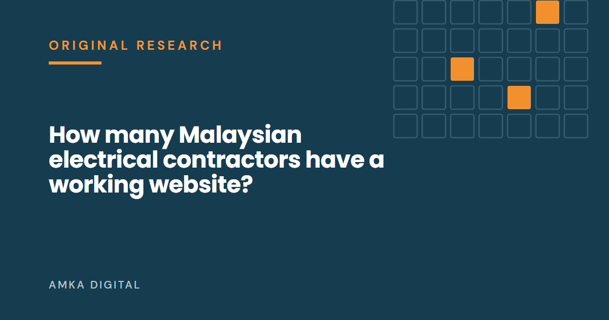 Article cover: How many Malaysian electrical contractors actually have a working website?