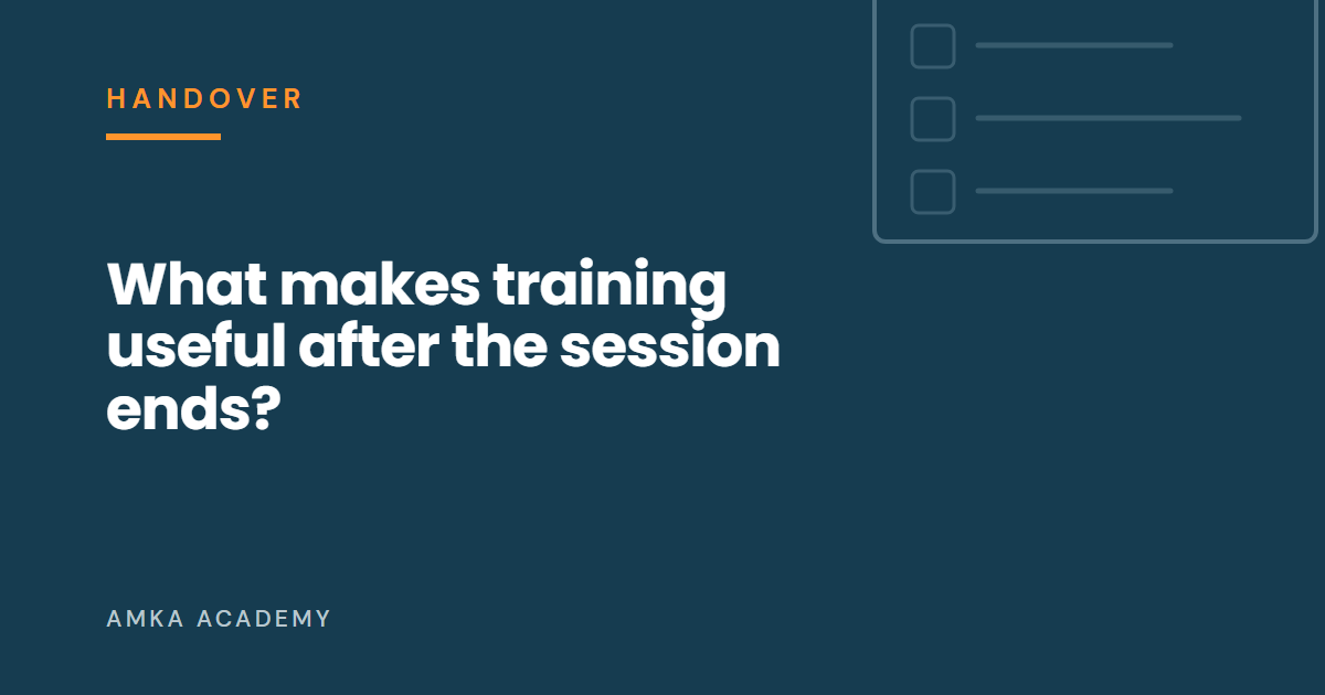 Article cover: What makes training useful after the session ends?