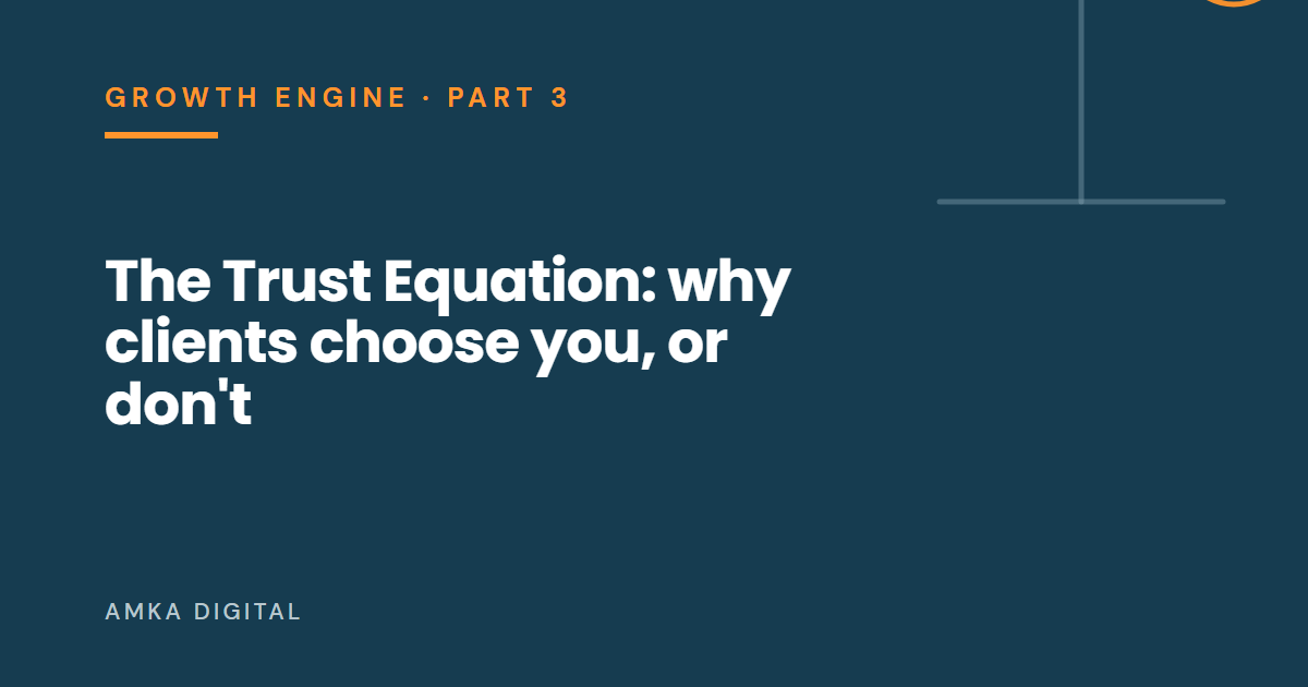 Article cover: The Trust Equation: why clients choose you (or don’t).
