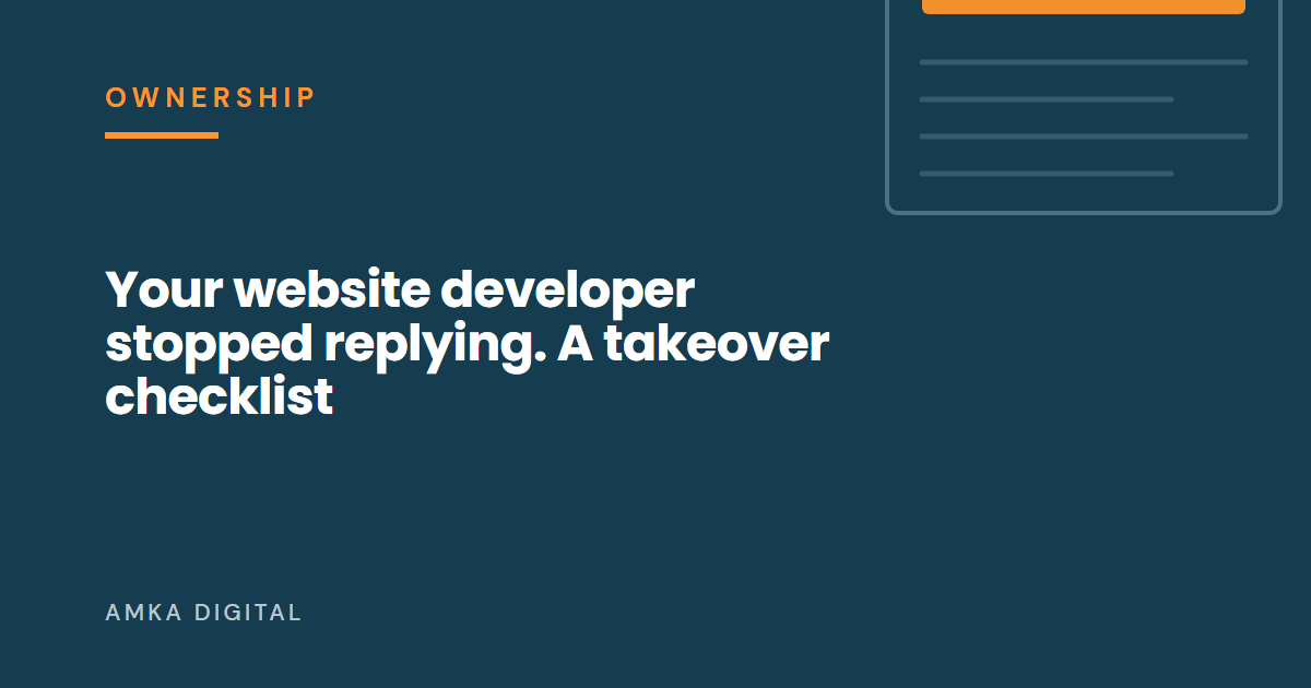 Article cover: Your website developer stopped replying: a takeover checklist for Malaysian companies