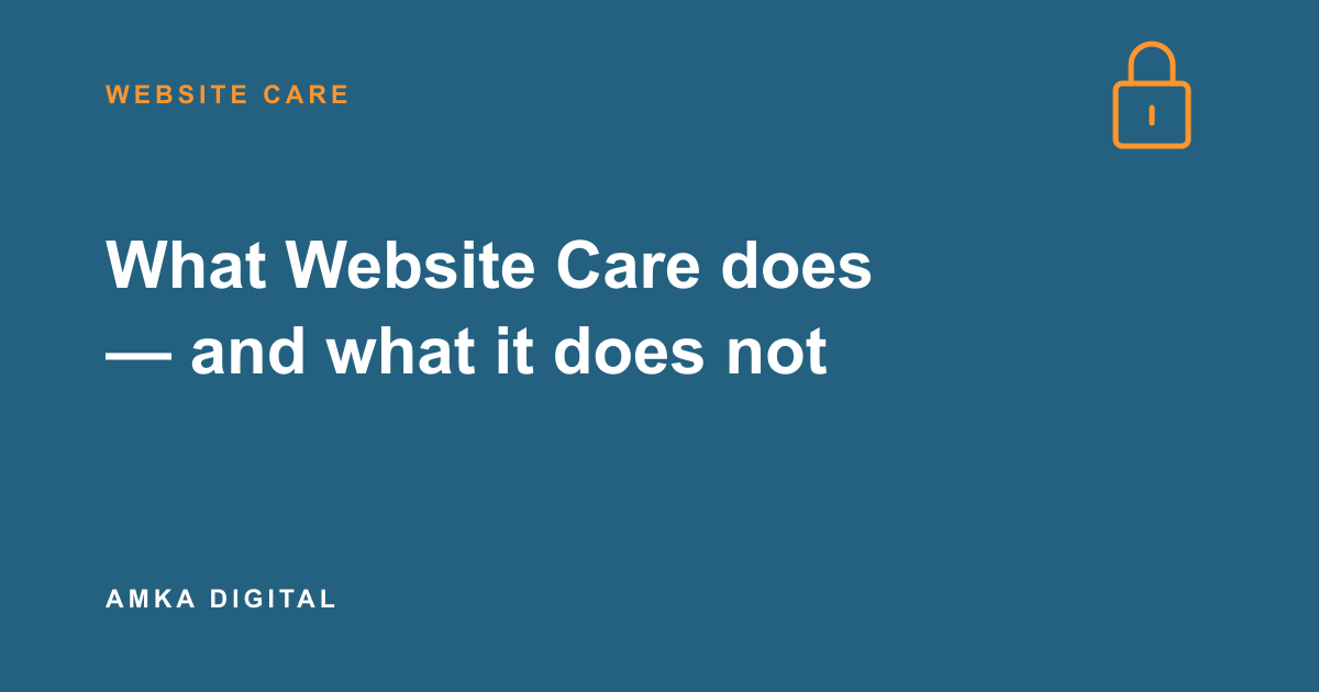 Article cover: What Website Care does — and what it does not